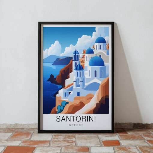 Santorini Travel Poster