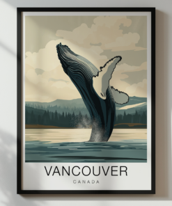 Vancouver Travel Poster - Whale