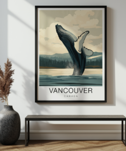 Vancouver Travel Poster - Whale