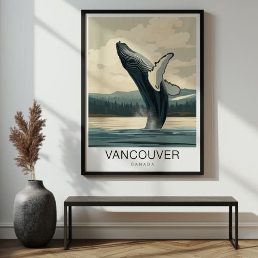 Vancouver Travel Poster - Whale