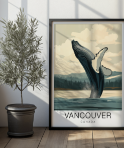 Vancouver Travel Poster - Whale