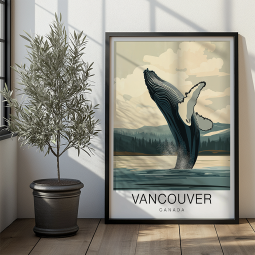 Vancouver Travel Poster - Whale