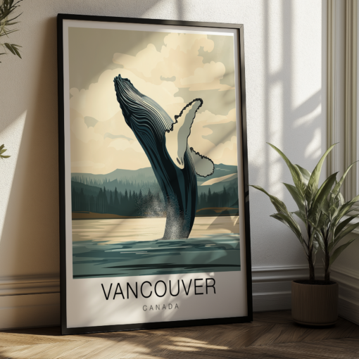 Vancouver Travel Poster - Whale