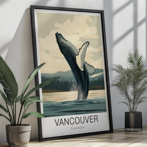 Vancouver Travel Poster - Whale