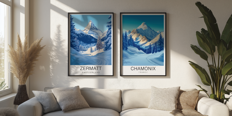 Zermatt Chamonix Travel Poster Gallery