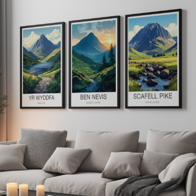 Three Peaks Challenge Travel Posters