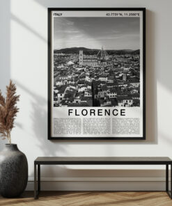 Black and White Florence Travel Poster – Duomo