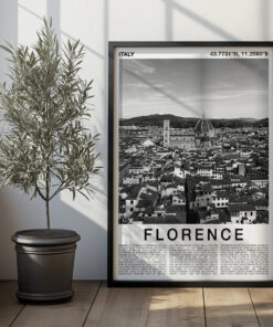 Black and White Florence Travel Poster – Duomo