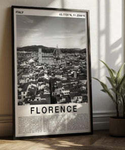 Black and White Florence Travel Poster – Duomo