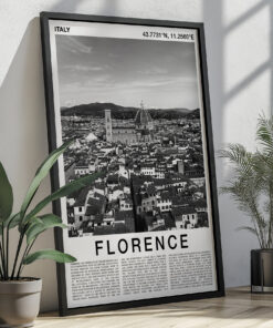 Black and White Florence Travel Poster – Duomo