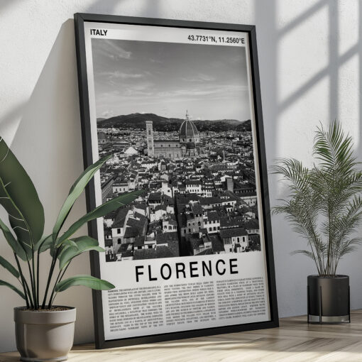 Black and White Florence Travel Poster – Duomo