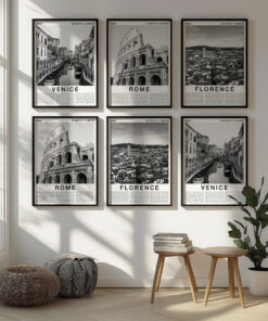 Black and White Florence Travel Poster – Duomo