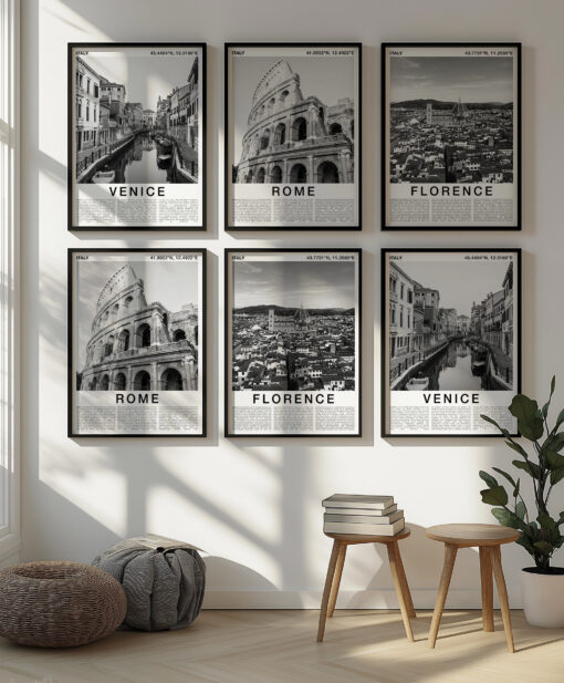 Black and White Florence Travel Poster – Duomo