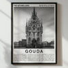 Black and White Gouda Travel Poster – Town Hall