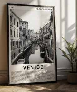 Venice Travel Poster Black And White