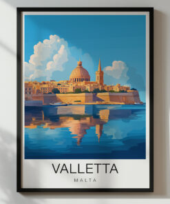 Malta Travel Poster – Valletta