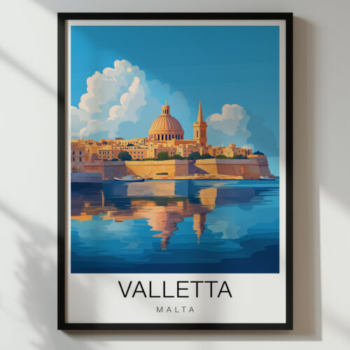 Malta Travel Poster – Valletta