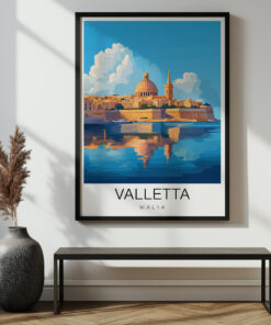 Malta Travel Poster – Valletta