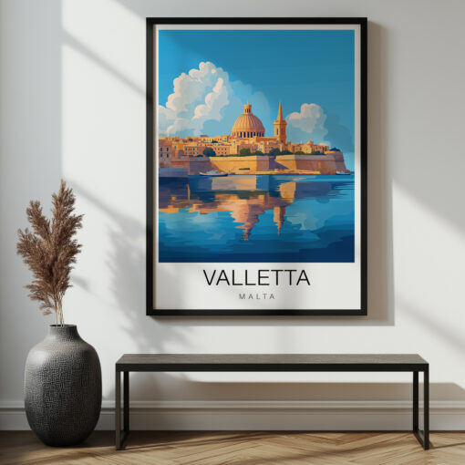 Malta Travel Poster – Valletta