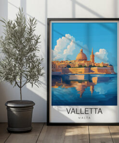 Malta Travel Poster – Valletta