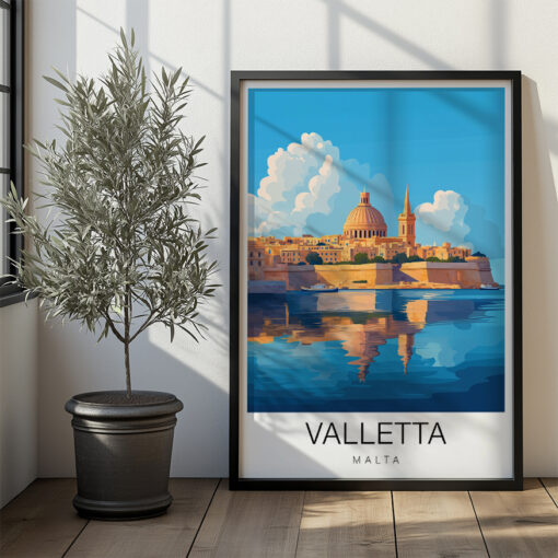 Malta Travel Poster – Valletta