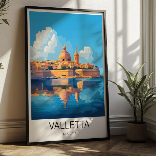 Malta Travel Poster – Valletta