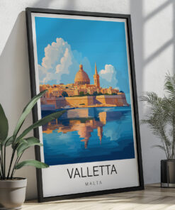 Malta Travel Poster – Valletta