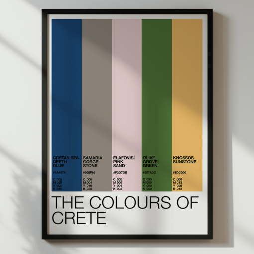 The Colours Of Crete Greece – Colour Palette Poster